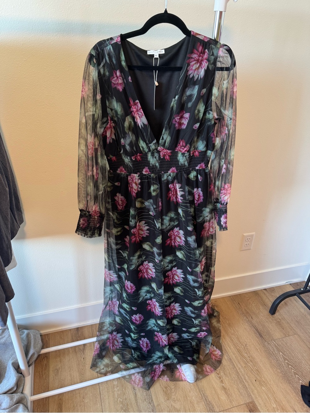 Brand New Baltic Born Women’s Maxi floral dress with mesh sleeves size XL - Picture 2 of 12